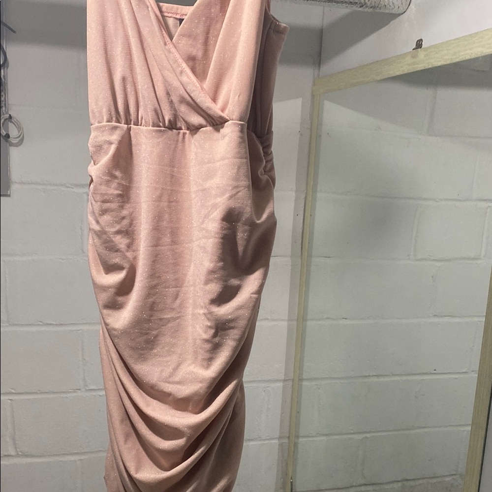 Elegant Pink Draped Dress